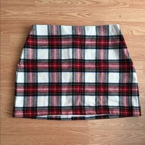 Abercrombie & Fitch Red, White and Black Plaid Mini Skirt
